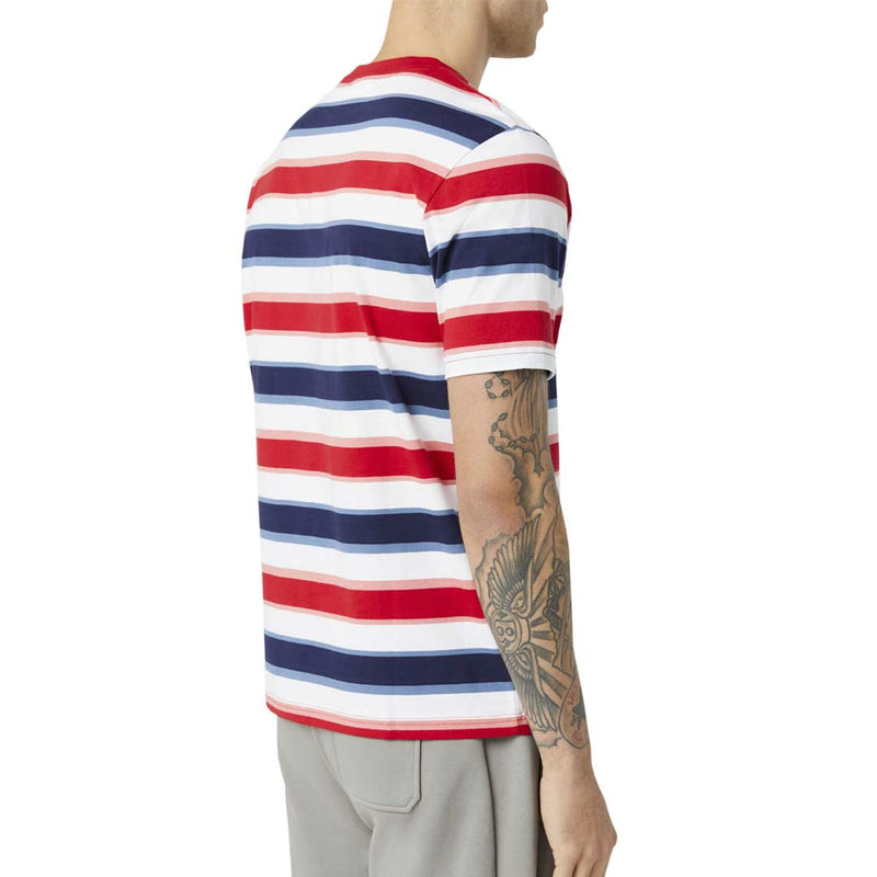 Tommy Hilfiger Red White Blue Stripe T-shirt White - Terraces Menswear