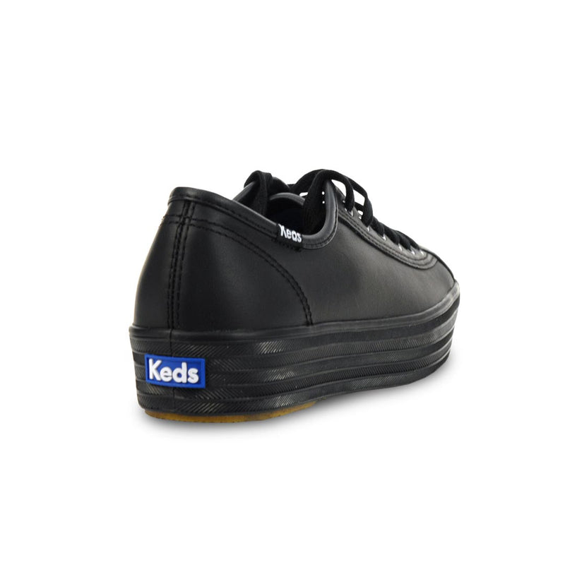 Keds triple ruffle leather hot sale black