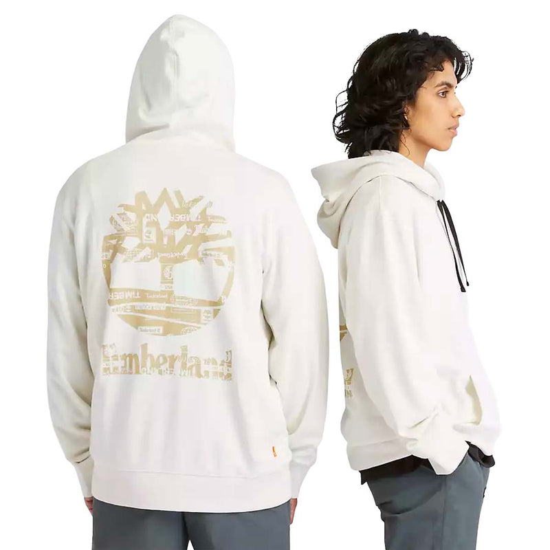 Timberland | Unisex Monogram Logo Hoodie, Tan, Size Large