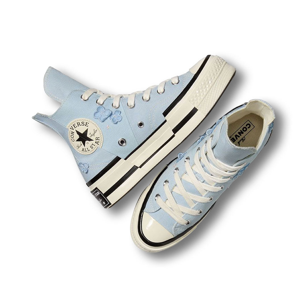 Blue flower converse best sale