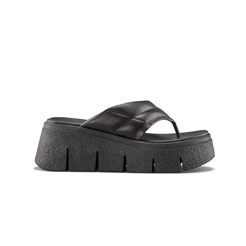 Cougar - Women's Abba Luxmotion Leather Thong Wedge Sandals (ABBA-BLK)