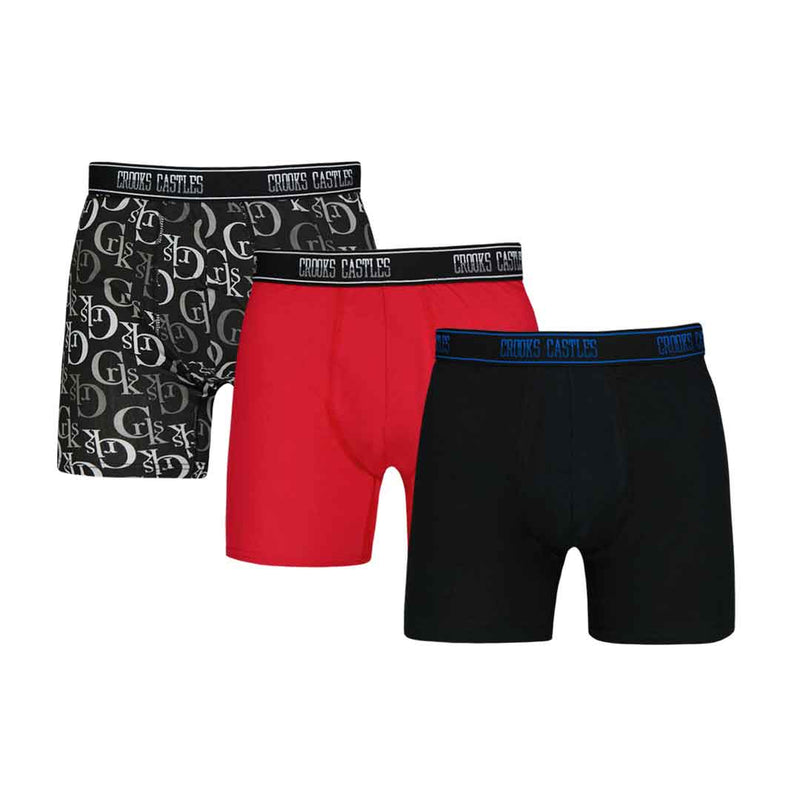 Crooks & Castles - Men's 3 Pack Boxer Brief (UMCC036-TGR)