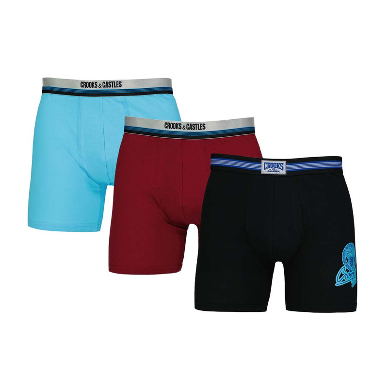 Crooks &amp; Castles - Lot de 3 boxers pour hommes (UMCC037-RHB) 