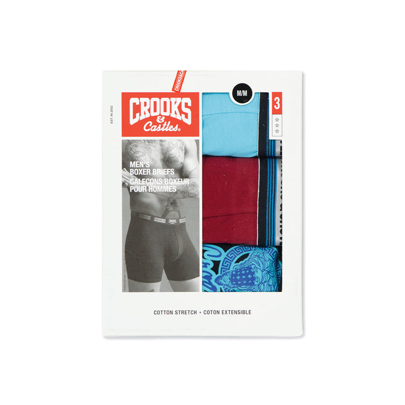 Crooks & Castles - Men's 3 Pack Boxer Brief (UMCC037-RHB)