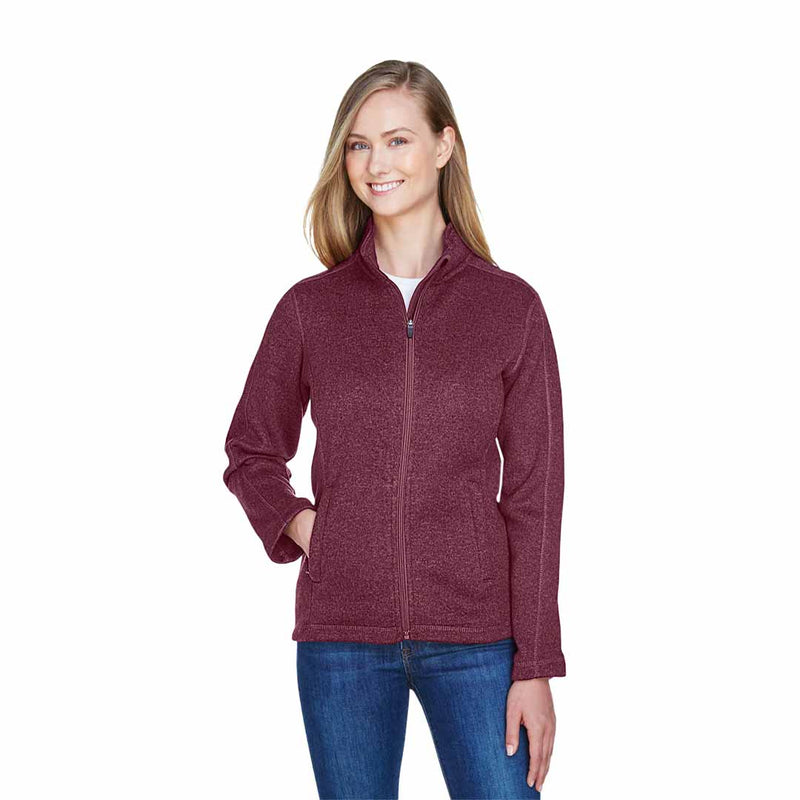 Devon & Jones - Women's Melange Full Zip Fleece Sweater (DG793W BH)