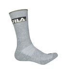 FILA - Lot de 3 chaussettes athlétiques pour hommes (FW0103 BLKGRYCHAR)