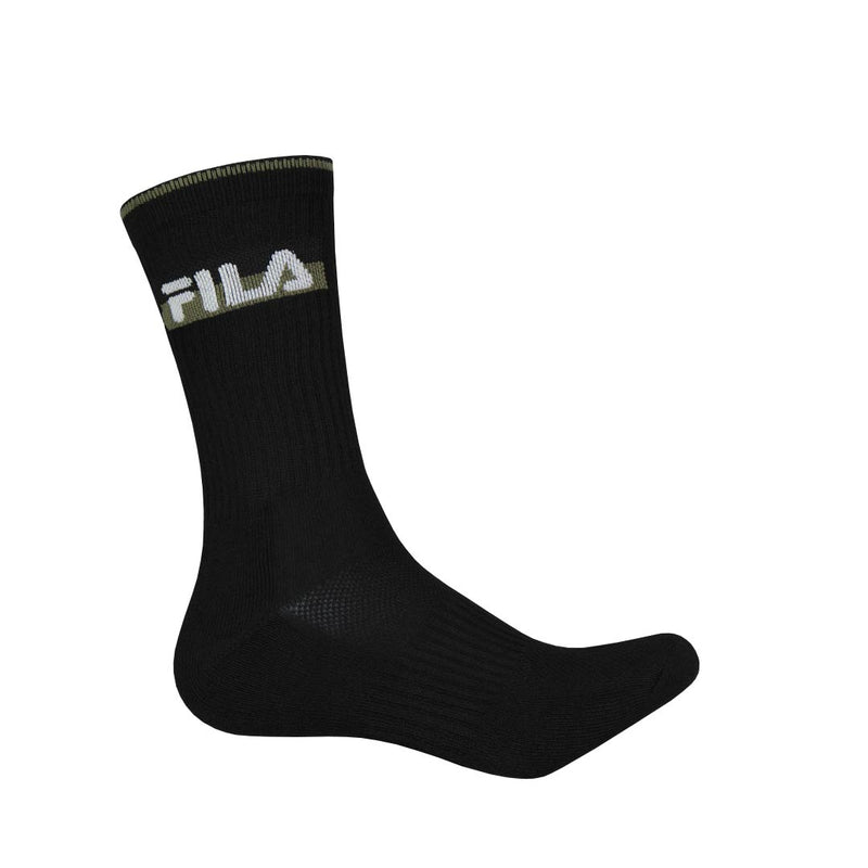 FILA - Men's 3 Pack Athletic Crew Socks (FW0103 BLKWHTGRY)