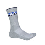 FILA - Men's 3 Pack Athletic Crew Socks (FW0103 BLKWHTGRY)