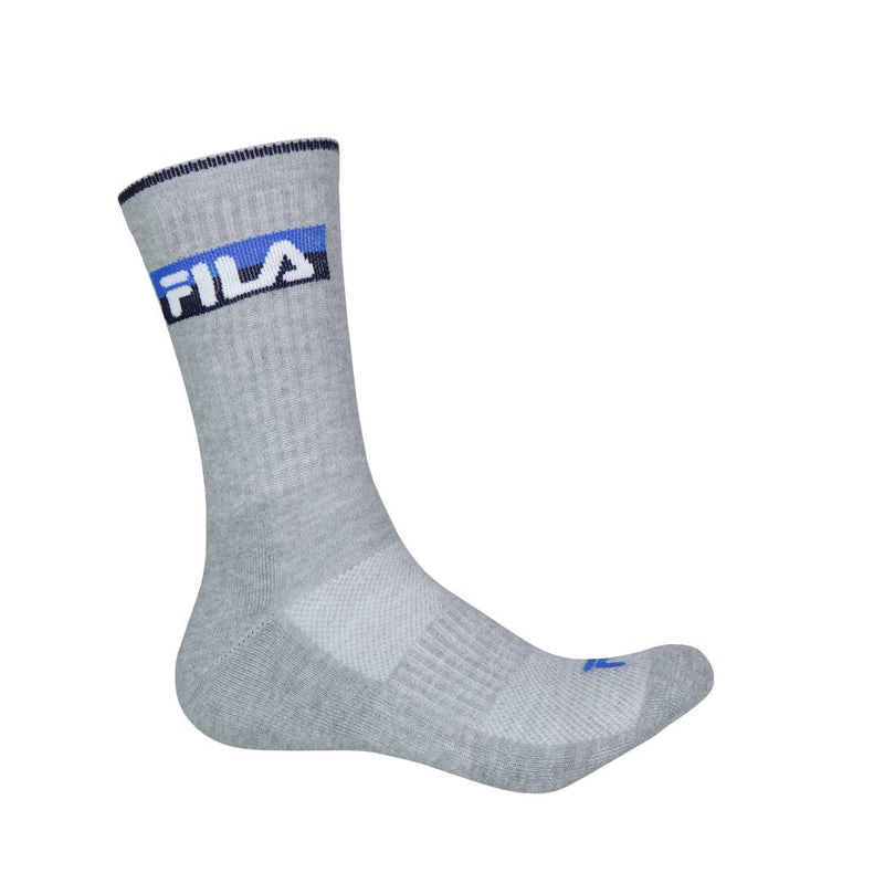 FILA - Lot de 3 chaussettes athlétiques pour hommes (FW0103 BLKWHTGRY)