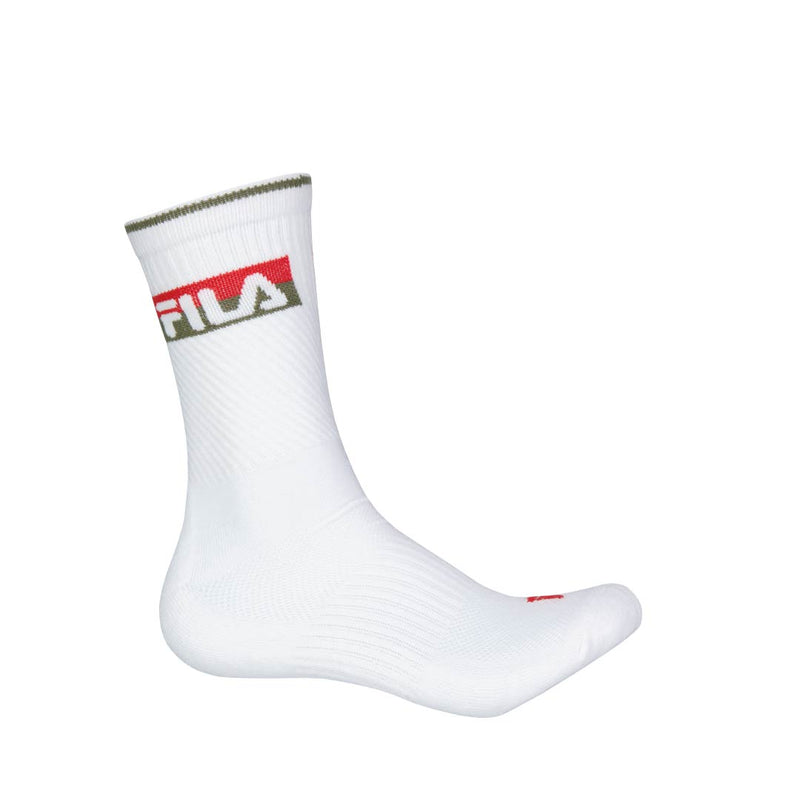 FILA - Lot de 3 chaussettes athlétiques pour hommes (FW0103 WHT)