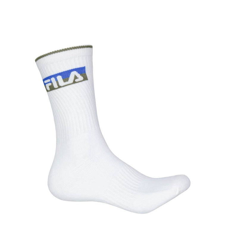 FILA - Lot de 3 chaussettes athlétiques pour hommes (FW0103 WHT)