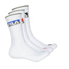 FILA - Lot de 3 chaussettes athlétiques pour hommes (FW0103 WHT)