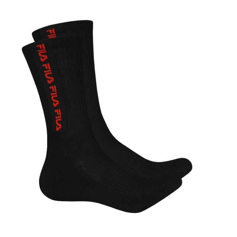 FILA - Lot de 3 chaussettes athlétiques pour hommes (FW0125 BLKRED)