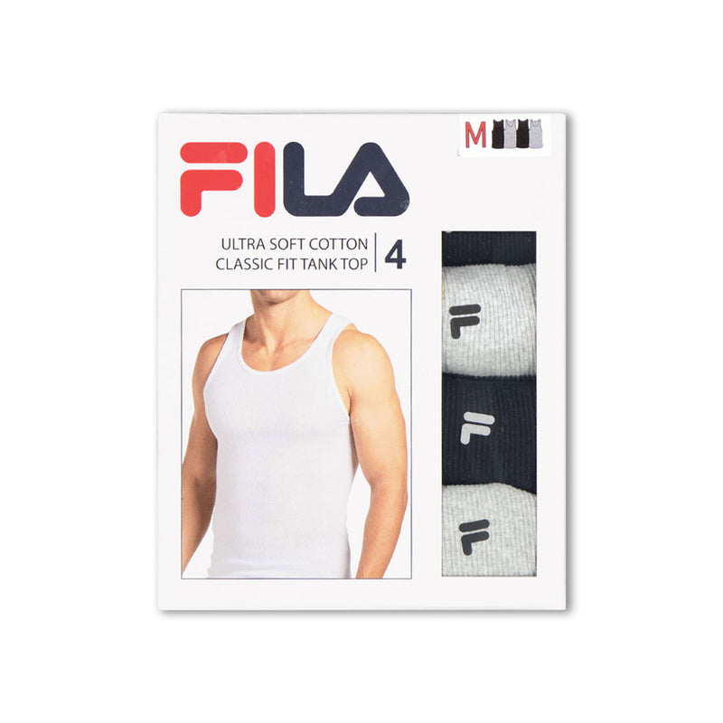 FILA - Men's 4 Pack Athletic Tank Top (FM0038CT BLKGRY)