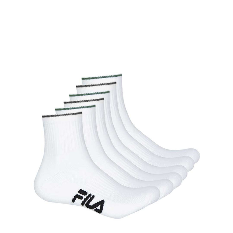 FILA - Paquet de 6 chaussettes 1/4 pour hommes (FW0100 WHTEAL) 