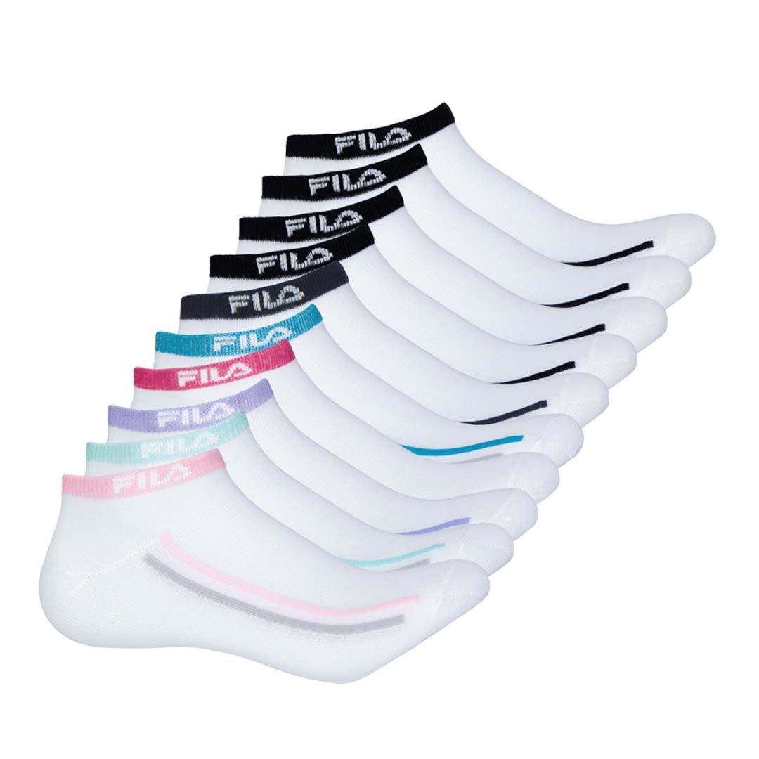 FILA Women s 10 Pack Athletic Lifestyle Low Cut Socks FW2042 SVP Sports