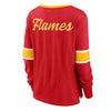 Fanatics - Haut à manches longues emblématique des Flames de Calgary pour femme (3ZCD 066J 2C 3NB) 