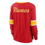 Fanatics - Haut à manches longues emblématique des Flames de Calgary pour femme (3ZCD 066J 2C 3NB) 