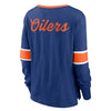 Fanatics - T-shirt à manches longues et lacets pour femme des Oilers d'Edmonton (3ZCD 893N 2GI 3NB)