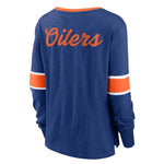 Fanatics - Women's Edmonton Oilers Lace Up Long Sleeve T-Shirt (3ZCD 893N 2GI 3NB)