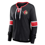 Fanatics - Women's Ottawa Senators Lace Up Long Sleeve T-Shirt (3ZCD 891N 2G2 3NB)