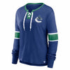 Fanatics - Women's Vancouver Canucks Lace Up Long Sleeve T-Shirt (3ZCD 894N 2GF 3NB)