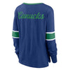 Fanatics - T-shirt à manches longues et lacets pour femme des Canucks de Vancouver (3ZCD 894N 2GF 3NB)