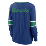 Fanatics - T-shirt à manches longues et lacets pour femme des Canucks de Vancouver (3ZCD 894N 2GF 3NB)