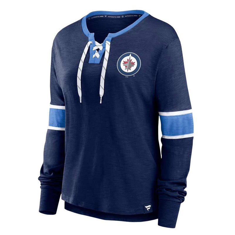 Fanatics - Women's Winnipeg Jets Lace Up Long Sleeve T-Shirt (3ZCD 933J 2GN 3NB)