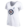 Fanatics - T-shirt à col en V Blake Wheeler des Jets de Winnipeg pour femme (3A40 0042 H3Z FNB) 