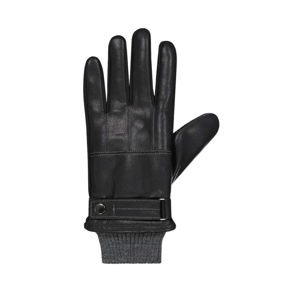 Isotoner - Men's Stretch Faux Nappa Gloves With Knit Cuff (7H221 BLK)