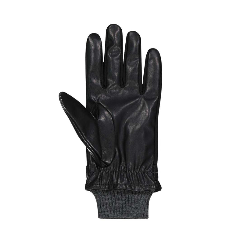 Isotoner - Men's Stretch Faux Nappa Gloves With Knit Cuff (7H221 BLK)