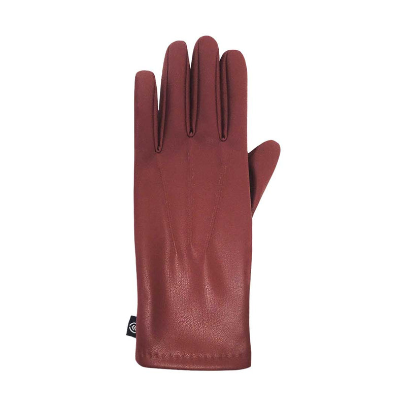 Isotoner - Gants en similicuir nappa pour femme (31600 ROUGE)