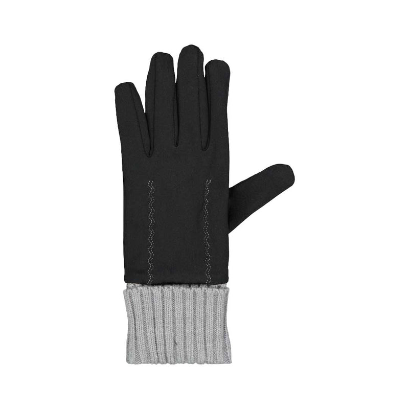 Isotoner - Gants pour femme en élasthanne avec poignets en tricot (30513 BLK)