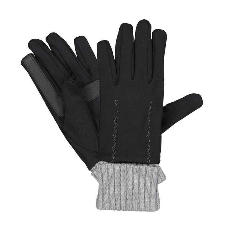 Isotoner - Gants pour femme en élasthanne avec poignets en tricot (30513 BLK)