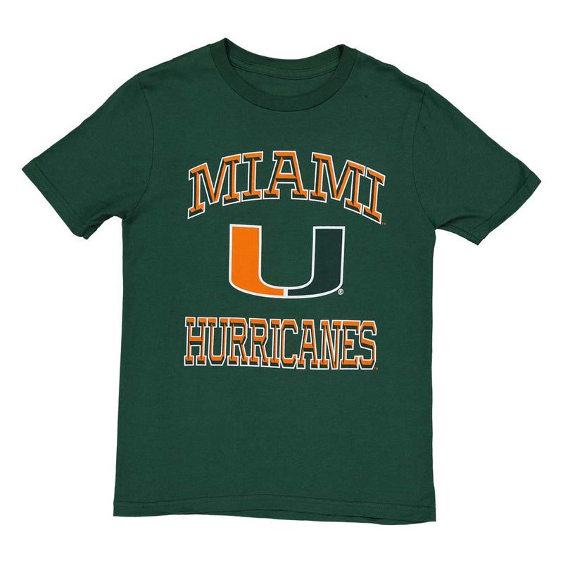 Kids' (Junior) Miami Hurricane Short Sleeve T-Shirt (KMIAHURRICANE-GRN)