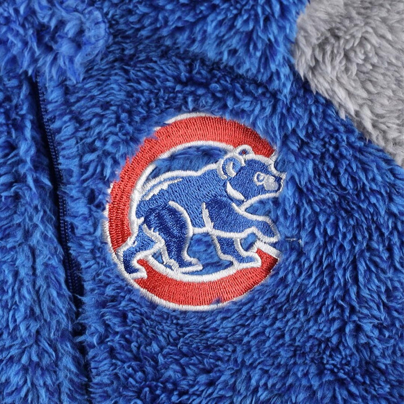 MLB - Kids' (Infant) Chicago Cubs Game Nap Teddy Fleece Full Zip Sleeper (HK3N1FE7F CUB)