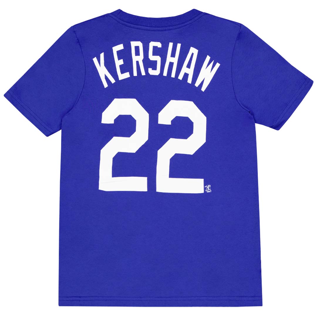 MLB Kids Junior Los Angeles Dodgers Clayton Kershaw Short Sleeve T Shirt HZ3B7SAG2 LADCK Blu Wht L 14 16