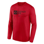 MLB - T-shirt Dri-Fit à manches longues pour homme des Reds de Cincinnati (NKAY 62Q RED KT6)