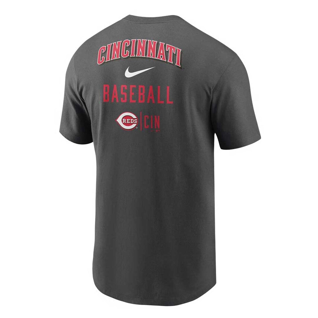 MLB - T-shirt de performance pour homme avec petit logo des Reds de Cincinnati (N199 06F RED KDG)