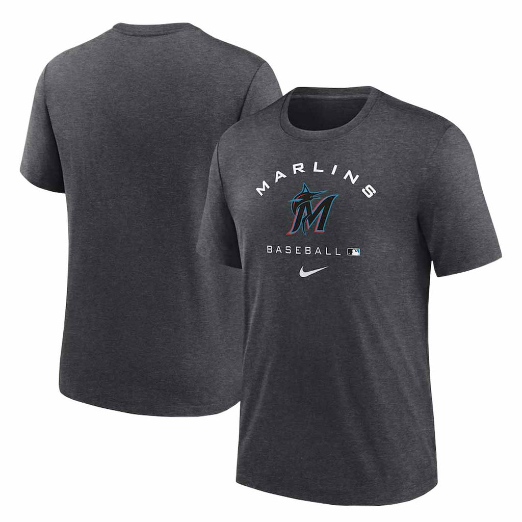 MLB - T-shirt à manches courtes pour homme avec logo délavé des Marlins de Miami (NKM4 07F MQM KT4)