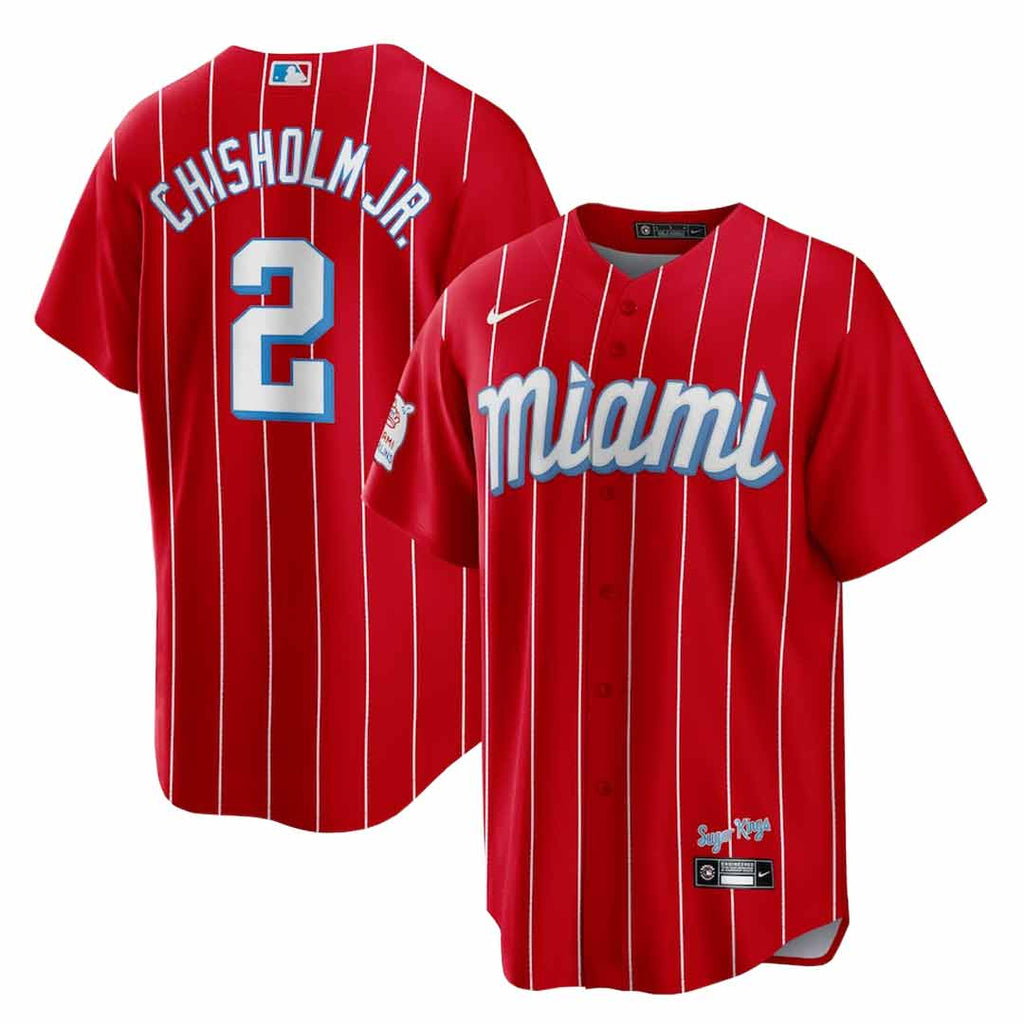 MLB - Men's Miami Marlins Jazz Chisolm Jr. Replica Jersey (T770 03VR MQ7 C02)