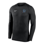 MLB - Men's Miami Marlins Long Sleeve Base Layer T-Shirt (NKXH 00A MQM N7J)