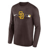 MLB - T-shirt à manches longues avec logo des San Diego Padres pour hommes (NKAY 20Q PYP ITI)