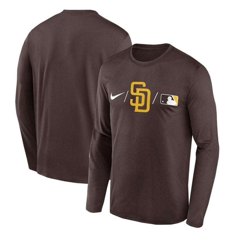 MLB - T-shirt à manches longues avec logo des San Diego Padres pour hommes (NKAY 20Q PYP ITI)