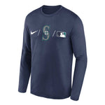 MLB - T-shirt à manches longues pour homme avec petit logo des Mariners de Seattle (NKAY 44B MVR ITI)