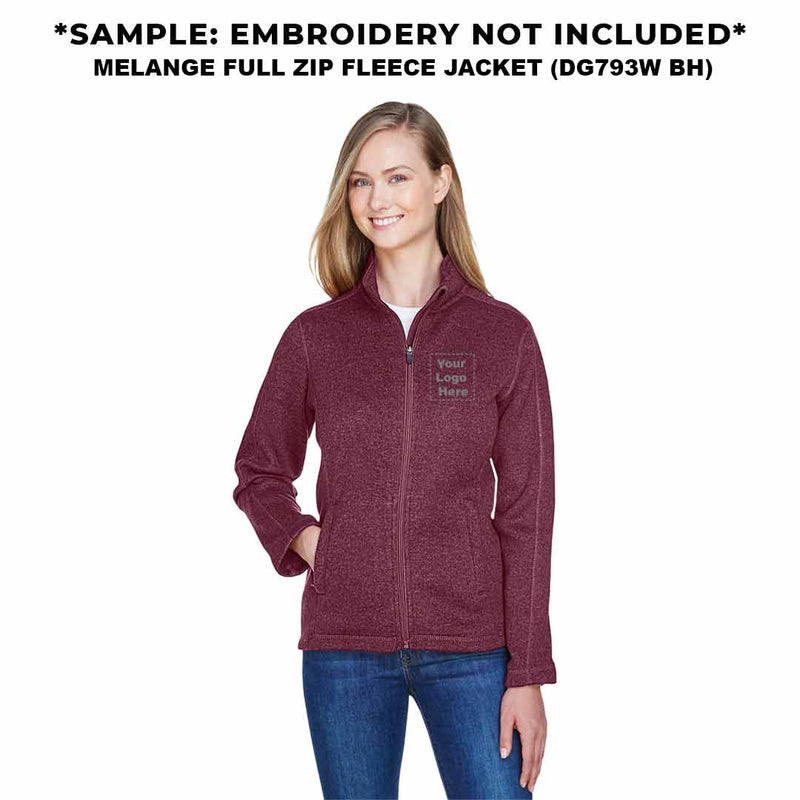 Devon & Jones - Women's Melange Full Zip Fleece Sweater (DG793W BH)