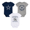 NFL - Kids' (Infant) Dallas Cowboys Born To Be 3 Pack Creeper Set (HK1I1FGA7 COW)