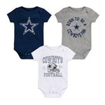 NFL - Kids' (Infant) Dallas Cowboys Born To Be 3 Pack Creeper Set (HK1I1FGA7 COW)