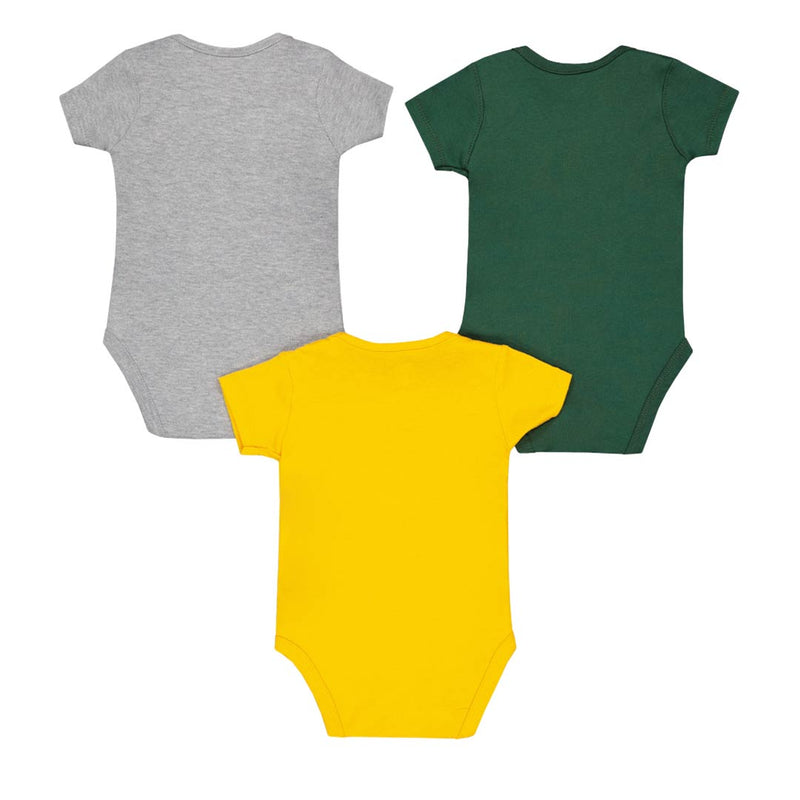 NFL - Pack de 3 Packers de Green Bay Packers pour enfants (bébés) Ensemble Creeper Disney Game Time (HK1N1FF3U PCK)